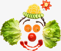 蔬菜拼图小丑素材