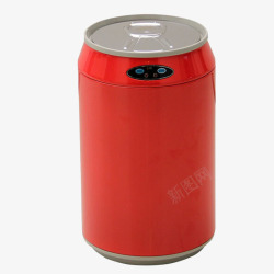 红色卫浴五件套易拉罐随型感应垃圾桶高清图片