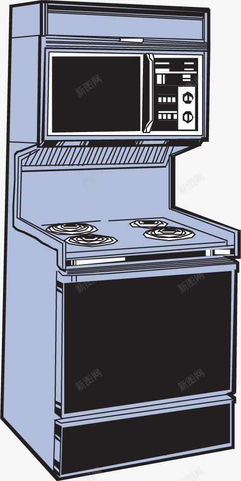 手绘煤气罩png免抠素材_新图网 https://ixintu.com 厨房用品 手绘 烤箱 煤气罩