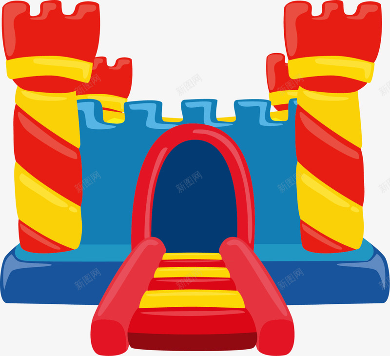 彩色立体充气城堡png免抠素材_新图网 https://ixintu.com 6月1号 儿童节 充气城堡 六一节 游乐设施 玩耍 童趣
