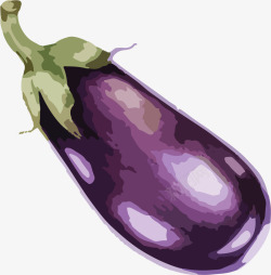 一个茄子手绘紫茄子高清图片