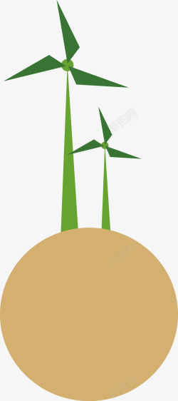 爱护林木创意图标创意绿色风车能源logo图标高清图片