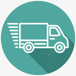 送货卡送货快速交货卡车速度运输运输卡图标高清图片