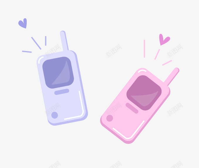 卡通电话png免抠素材_新图网 https://ixintu.com 卡通 手机电话 电话 电话机 粉色电话 紫色电话