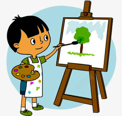 画师画画绘画小孩高清图片