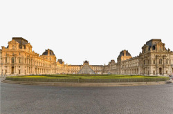 罗浮宫建筑夕阳下的罗浮宫高清图片