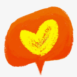 黄色爱心橙色底纹标语png免抠素材_新图网 https://ixintu.com 底纹 标语 橙色 爱心 黄色