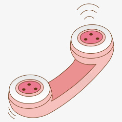 粉色电话机粉色手绘的电话机高清图片