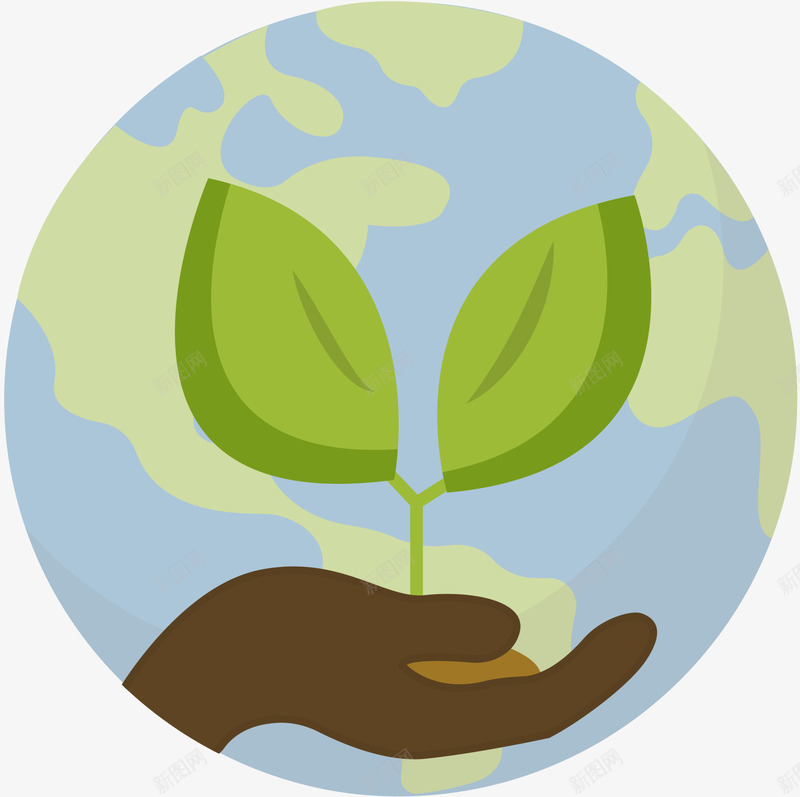 绿色手掌树苗地球png免抠素材_新图网 https://ixintu.com 世界环境日 树苗地球 爱护环境 环保 生态 绿化 绿色地球 自然