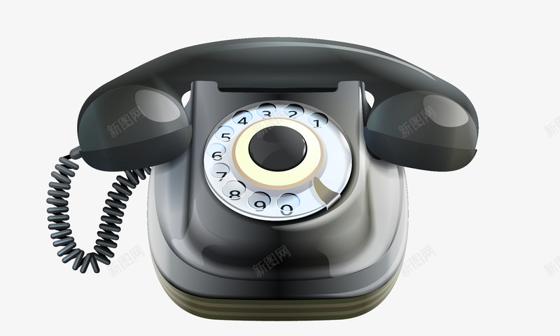老式拨号电话机png免抠素材_新图网 https://ixintu.com 听筒 复古 灰色 电话机 老式
