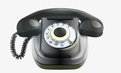灰色听筒老式拨号电话机高清图片