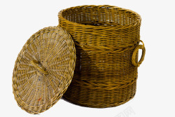 竹条制作圆形竹条手工精美编织筐高清图片