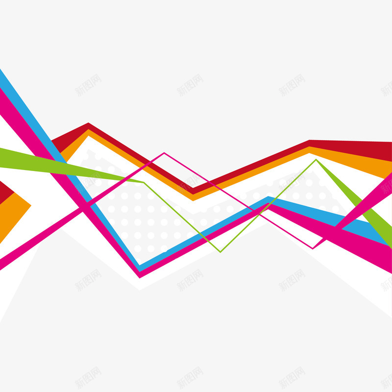 彩色折线png免抠素材_新图网 https://ixintu.com 几何 彩色折线 折线