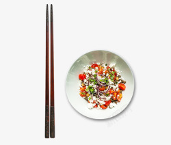 吃饭筷子小菜片高清图片
