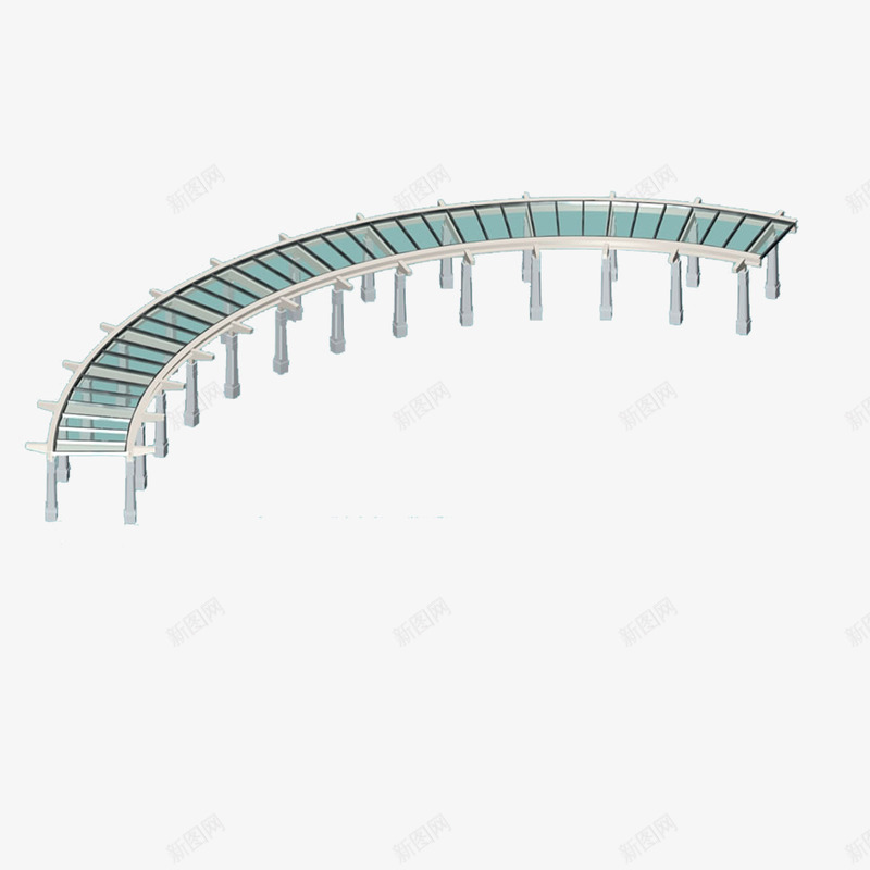 大型弧形廊架户外亭子淡色png免抠素材_新图网 https://ixintu.com 廊架 弧形 户外亭子 淡色