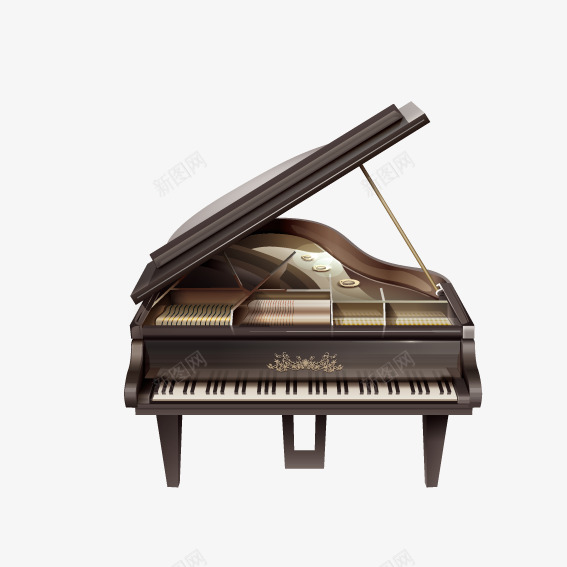 钢琴音乐矢量图ai免抠素材_新图网 https://ixintu.com 钢琴 音乐 黑色 矢量图