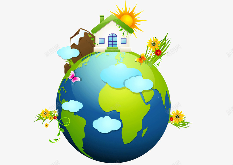 创于绿色地球png免抠素材_新图网 https://ixintu.com 创意 地球 天然 无污染 环保 绿色