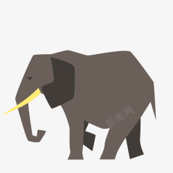 卡通野生动物大象矢量图素材