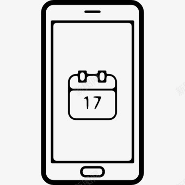手机屏幕的日历页17天图标图标