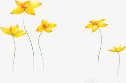 韩国唯美黄色手绘小花素材