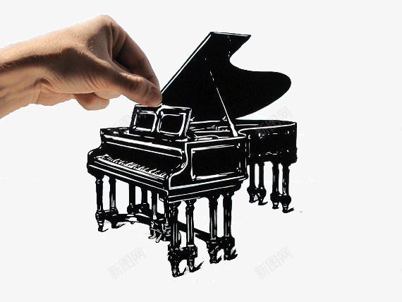 手中的钢琴创意剪纸艺术png免抠素材_新图网 https://ixintu.com 创意 剪纸 手 艺术 钢琴 黑色
