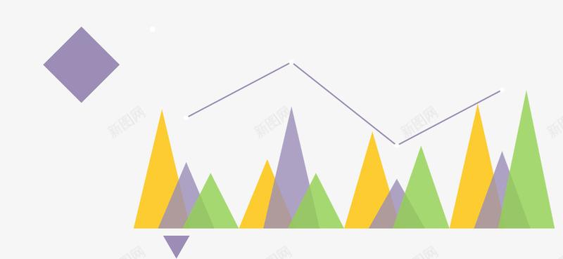 透明三角折线图png免抠素材_新图网 https://ixintu.com 三角 总结 折线图 数据图表 汇报 透明