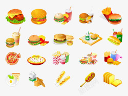 西式快餐食品矢量素材西式快餐食品集合高清图片