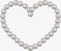 白色爱心珍珠项链素材
