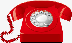 红色电话机复古素材