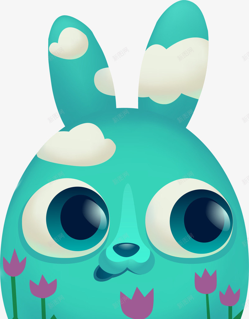 绿色可爱兔子png免抠素材_新图网 https://ixintu.com 免抠PNG 兔子 卡通 可爱 彩蛋 童趣 绿色 装饰图案