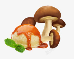 蘑菇和汉堡面包素材