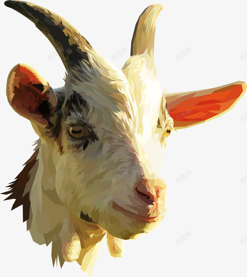 威风的山羊png免抠素材_新图网 https://ixintu.com 农场 动物 羊角 耳朵
