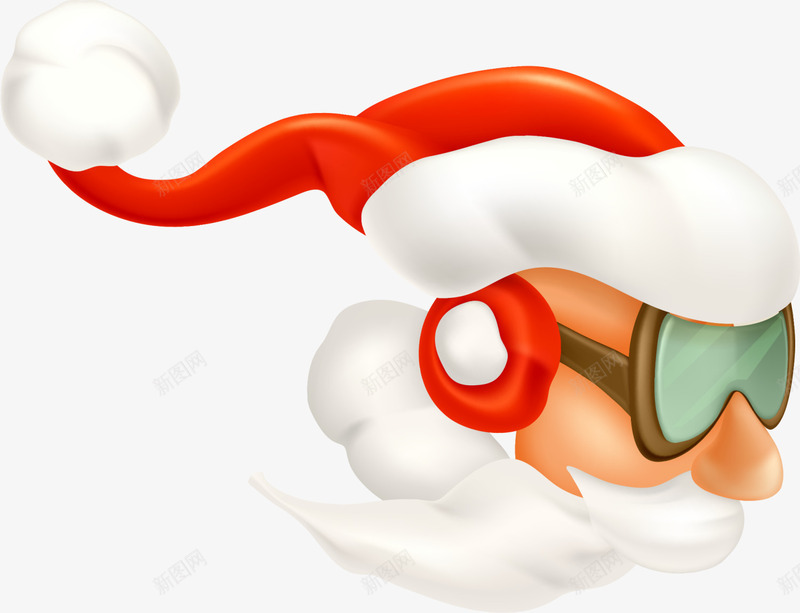 圣诞节圣诞老人头像png免抠素材_新图网 https://ixintu.com 圣诞老人头像 圣诞节 白胡子 童趣 红色圣诞帽 绿色眼镜