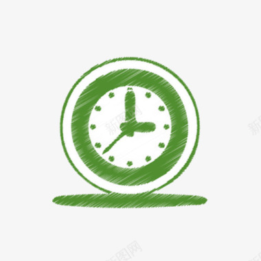 绿色拉丝时钟图标图标