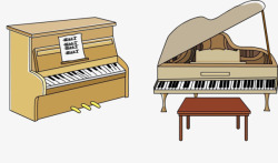 两台卡通钢琴素材