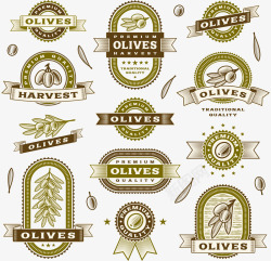 纯有机纯天然橄榄油标签高清图片