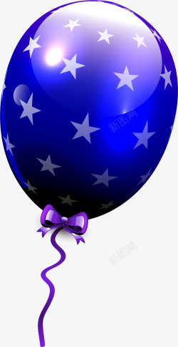 儿童节蓝色星星气球素材