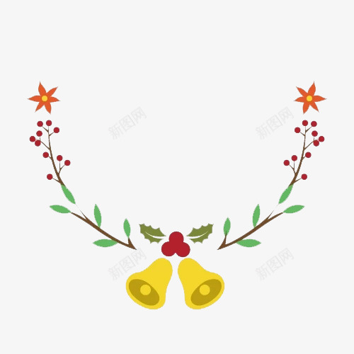 小清晰简约花朵装饰png免抠素材_新图网 https://ixintu.com 卡通手绘 叶子 圣诞装饰 植物 水彩 铃铛