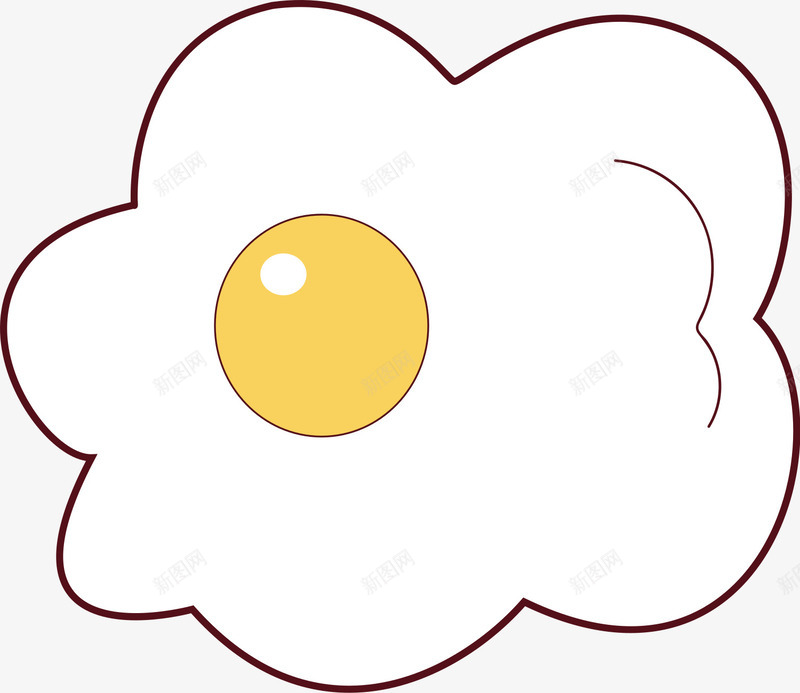 白色手绘鸡蛋元素矢量图图标eps_新图网 https://ixintu.com 光泽 卡通图标 弧度 弯曲 手绘 白色 美食 食物 鸡蛋 矢量图