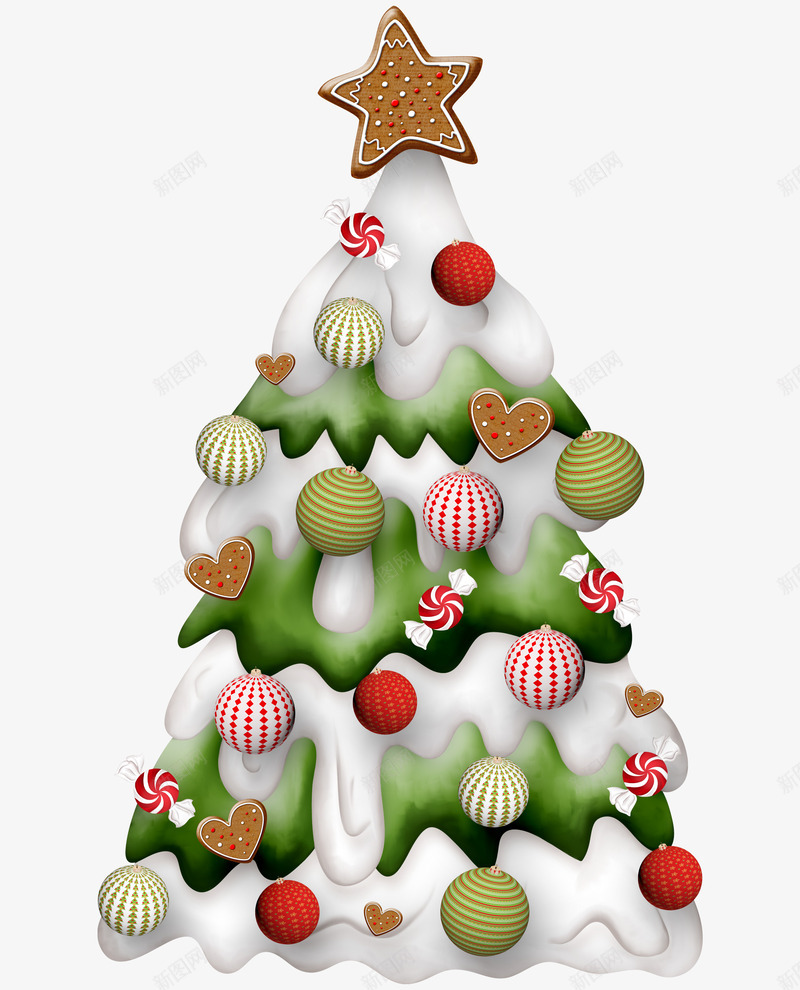卡通圣诞树png免抠素材_新图网 https://ixintu.com 圣诞免抠图片素材 圣诞免费图片 圣诞图片 圣诞树 圣诞素材 圣诞节 圣诞透明素材 星星饼干 铃铛