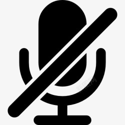 凉爽的图标具有用于静音音频的声音接口符号的麦克风图标高清图片