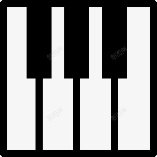 钢琴键盘按键的轮廓图标png_新图网 https://ixintu.com 乐器 钢琴 钢琴键盘 键盘 音乐键