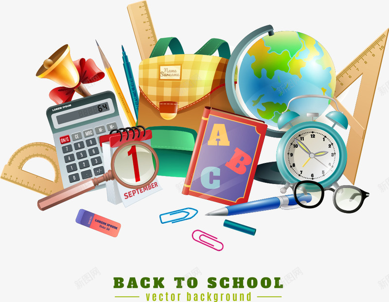 学习用品和黑板png免抠素材_新图网 https://ixintu.com 卡通黑板 学习 学习用品 教育 矢量黑板 黑板