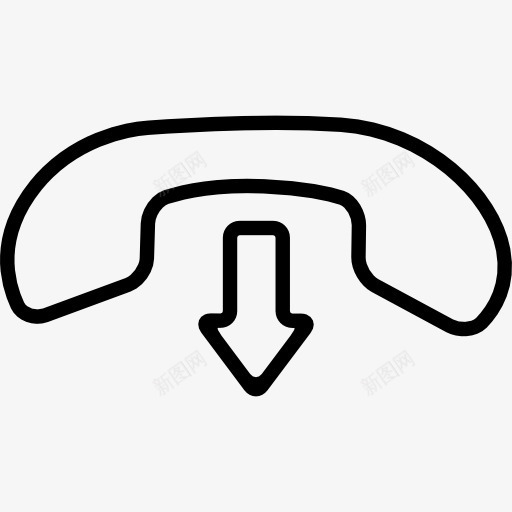 挂电话图标png_新图网 https://ixintu.com 向下箭头 挂 接口 电话 称 耳 象征 轮廓