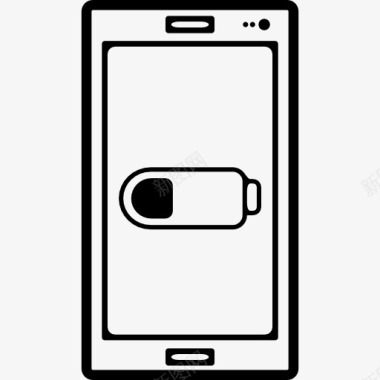 手机具有低电池登录屏幕的图标图标