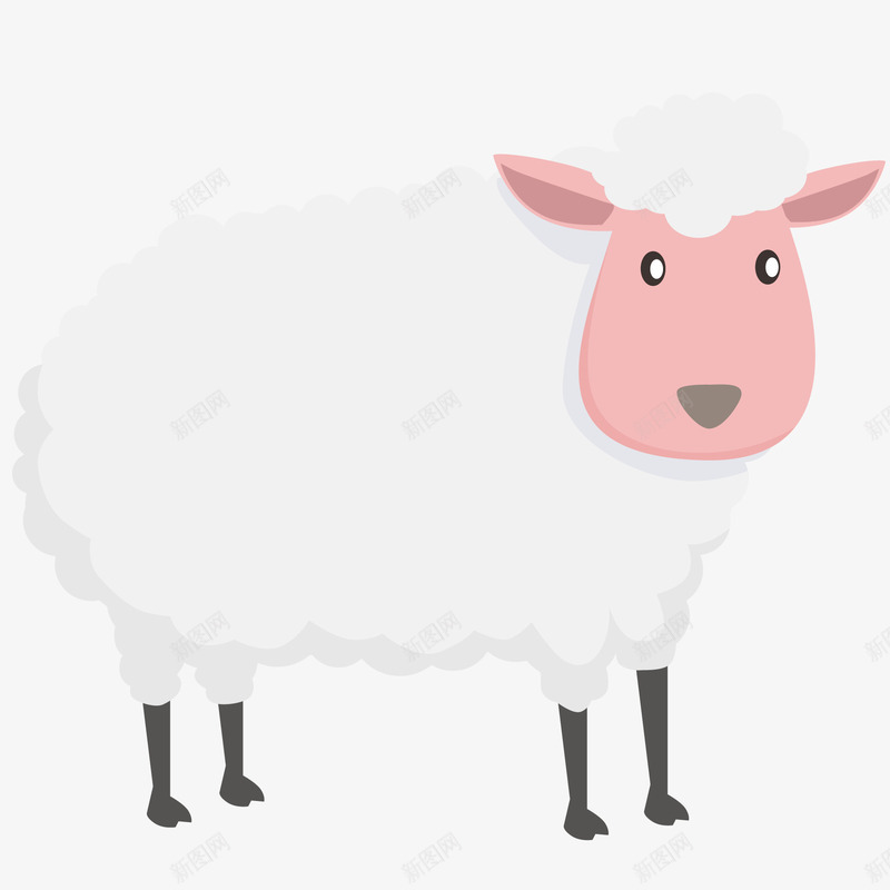 白色的绵羊动物矢量图ai免抠素材_新图网 https://ixintu.com 养殖场 农场 动物设计 卡通 白色 绵羊 矢量图