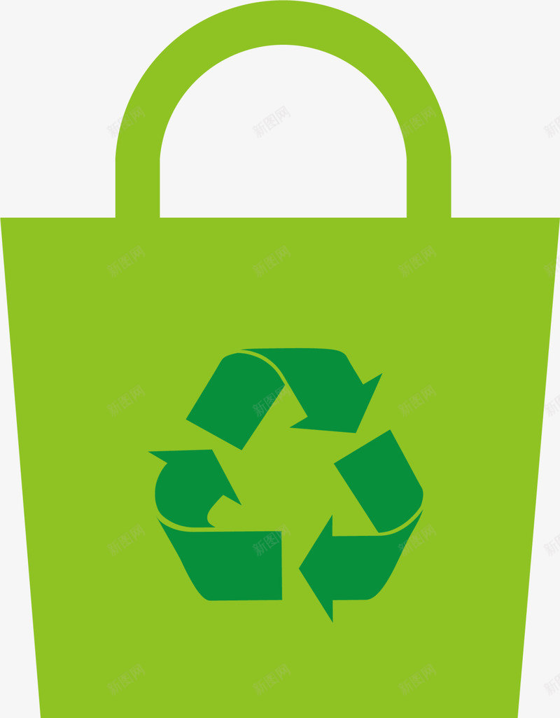绿色扁平循环购物袋png免抠素材_新图网 https://ixintu.com 三角 世界环境日 回收 循环 环保 生态循环 绿色袋子 自然 购物袋