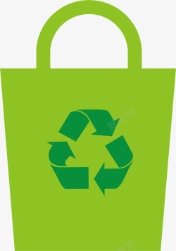 绿色扁平循环购物袋素材