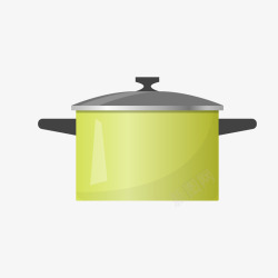 厨房烘培绿色的锅矢量图高清图片