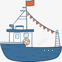 创意轮船插画矢量图素材